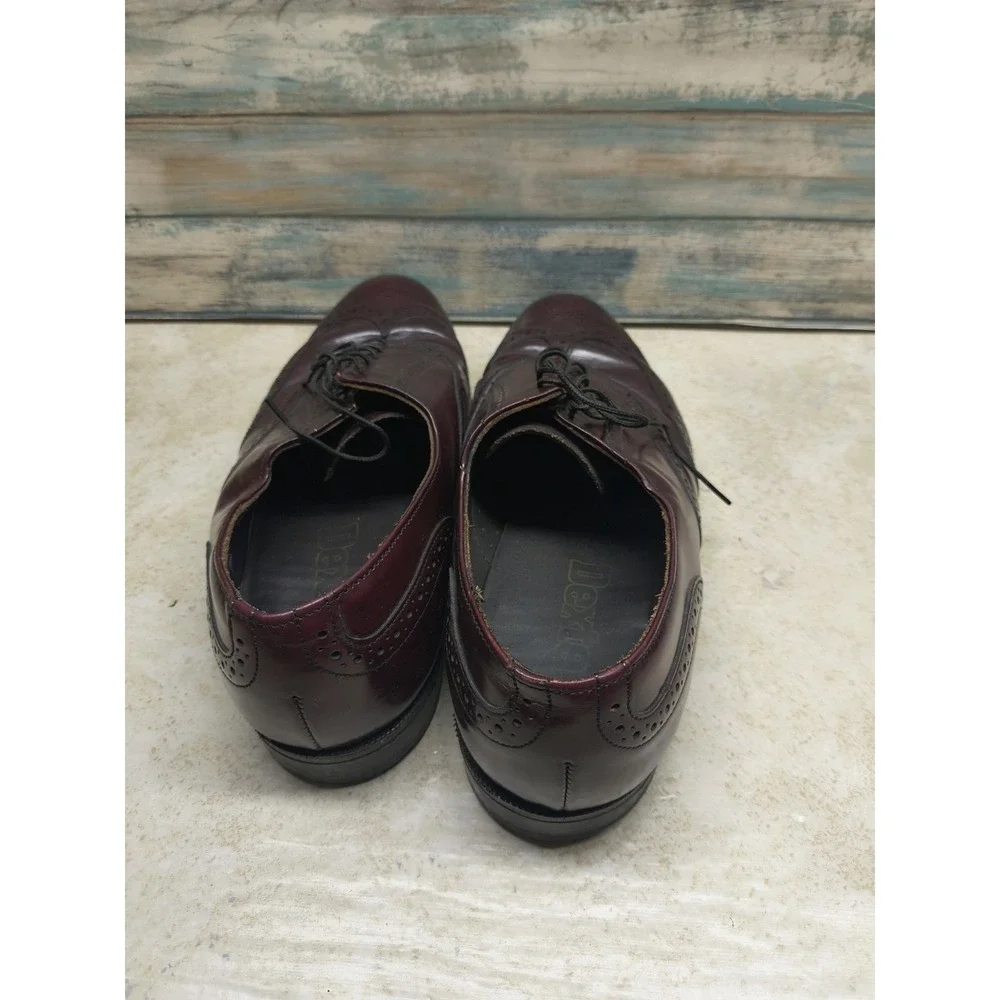 Vintage Dexter Shoes Men's 9.5 M Wingtip Oxford Leather Brogue USA Made Burgundy